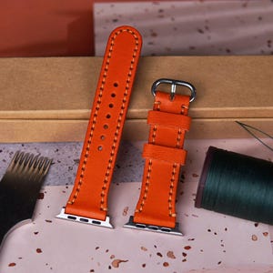 Leather Orange Vegetable,Strap Apple Watch 38mm 40mm 41mm 42mm 44mm 45mm 49mm Series ultra 9 8 7 6 5 4 3 Men Women,size 20mm,22mm,24mm