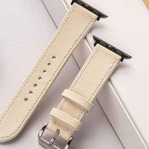 Leather Swift Apple Watch Band,Strap AW White 38mm 40mm 41mm 42mm 44mm 45mm 49mm Series ultra 9 8 7 6 5 4 3 Men Women size 12mm,14mm,16mm