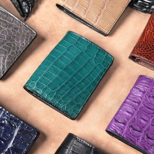 Genuine Alligator Leather Skin Men&#39;s Bifold Wallet/Premium Exotic Wallet For Men