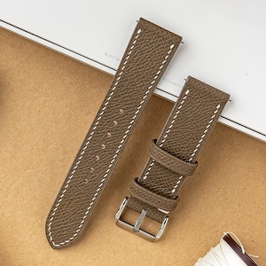 Epsom Leather Watch Strap 18mm 20mm 22mm 24mm, Taupe Leather Handmade Watch Strap for Mens Watch Band Custom Strap Gift for Him,Apple Watch