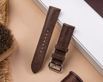 Handgjort Pueblo-läderarmband: Brunt och grått, Apple Watch-armband