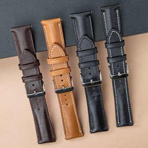 Handmade Leather Watch Straps, Leather Watch Bands Vintage Classic Minimalist 18mm 20mm 22mm 24mm From Cowhide