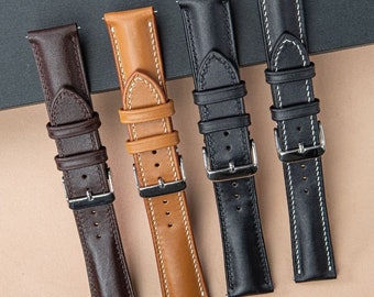 20mm Rosewood Croco Classic Vintage Leather Watch Band | B