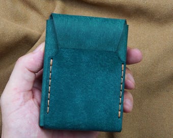 Minimalist leather wallet card holder,Handmade Minimalist Wallet,Front Pocket,Flap Wallet, Everyday Wallet