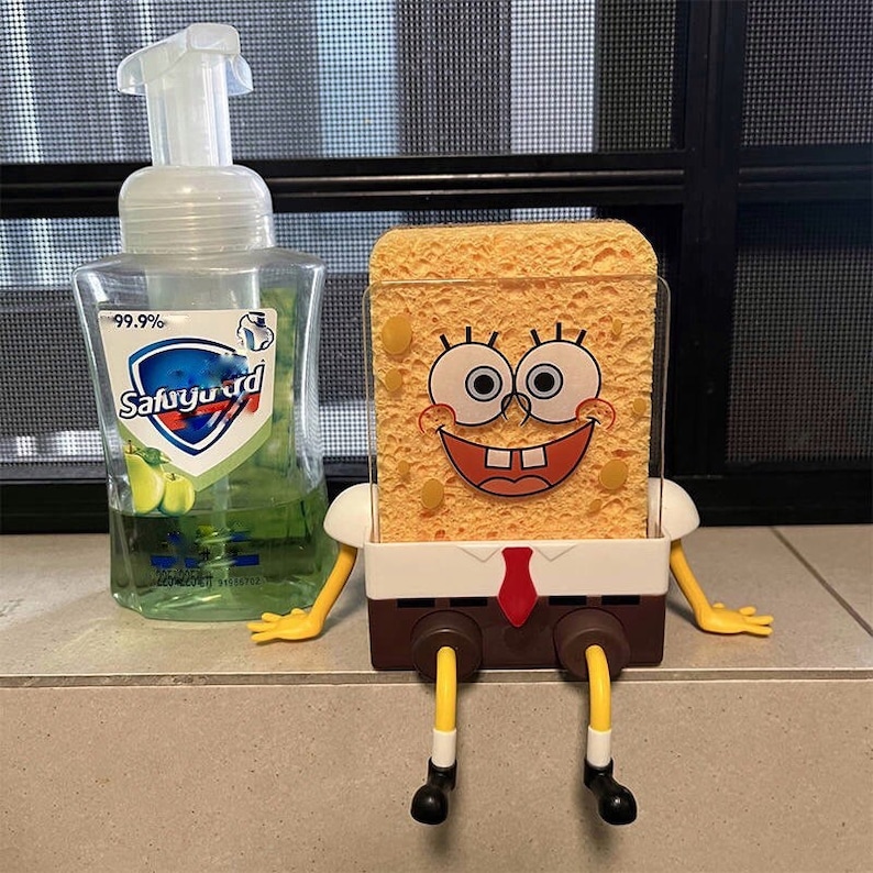 Spongebob Squarepants Sponge Holder Fun Cute Cartoon Etsy