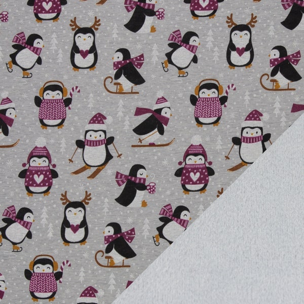 Alpenfleece grau Pinguine Leah von Swafing