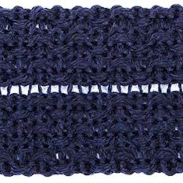 Wolltresse Einfassband Tresse für Walk dunkelblau 32 mm