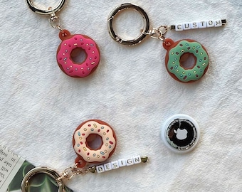 Porte-étiquette personnalisé Donut | Porte-clés Donut | Porte-clés Air tag, protecteur de câble gratuit à offrir !