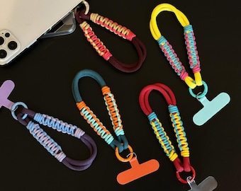 2 Stück handgefertigte Handybänder mit Verbindungslasche für Handys