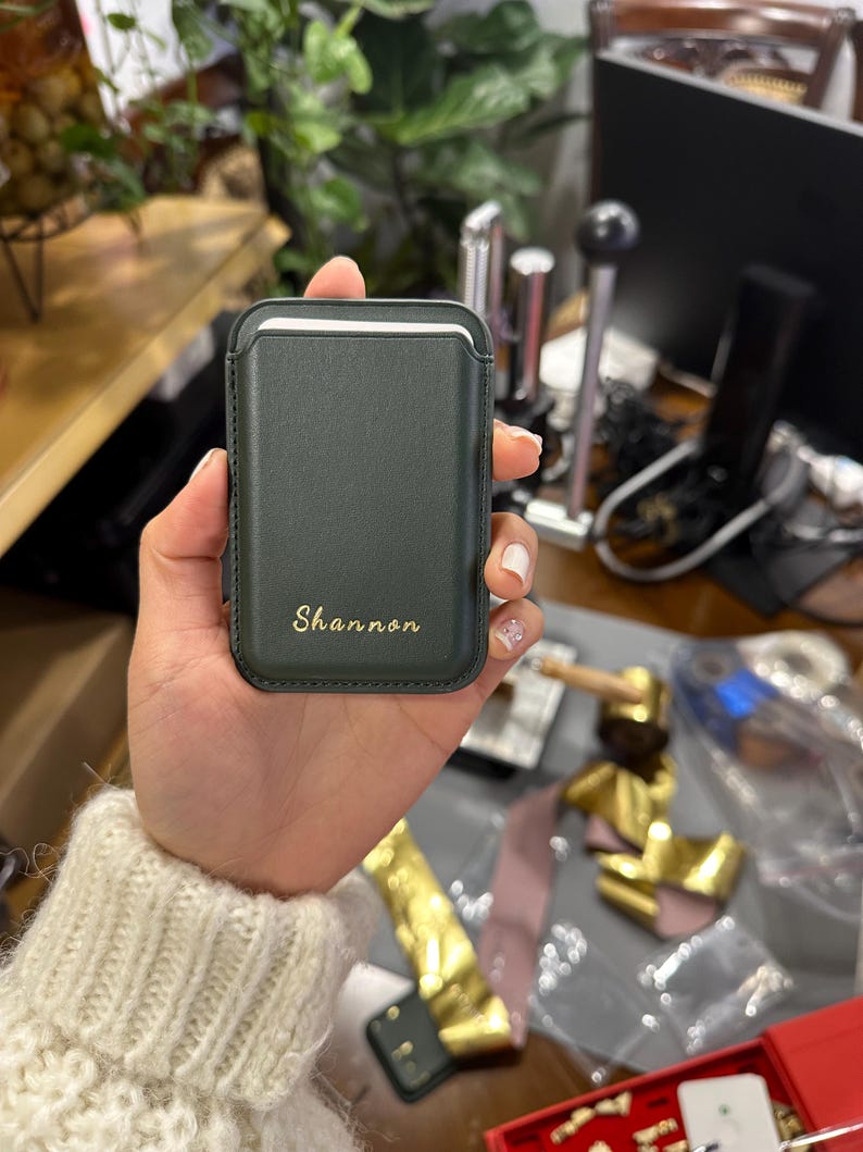 MagSafe Wallet, Phone Wallet, Mag Safe Card Holder, Personalized Gifts, only for iphone12-17, Vegan PU Leather image 2