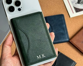 MagSafe Wallet with Initials, iPhone Wallet Card Holder, Personalized Gifts, Traditional Foil Pressed