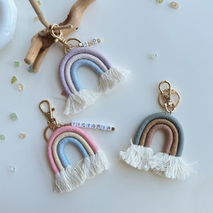 Personalized Rainbow Keychain with Handmade Tassel - Add a Pop of Color to Your Keys!