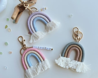 Personalized Rainbow Keychain with Handmade Tassel - Add a Pop of Color to Your Keys!