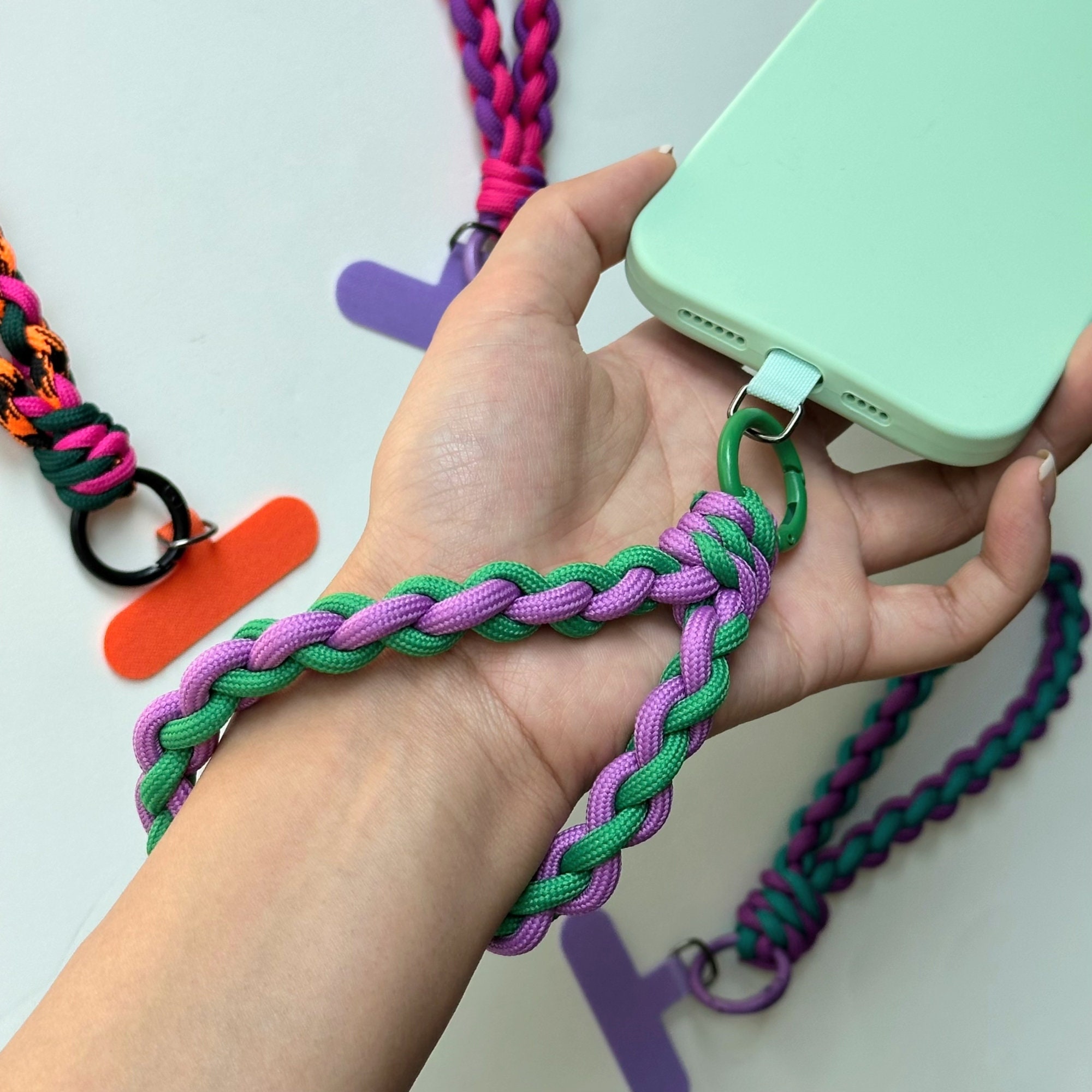 Handmade Phone Lanyard with universal phone connecting  pad
