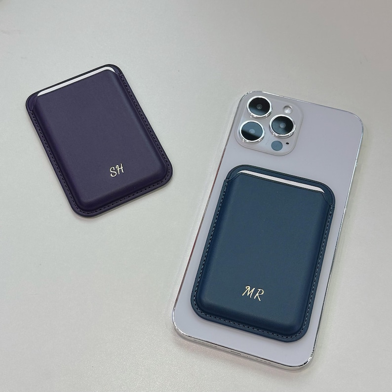 MagSafe Wallet, Phone Wallet, Mag Safe Card Holder, Personalized Gifts, only for iphone12-17, Vegan PU Leather image 6