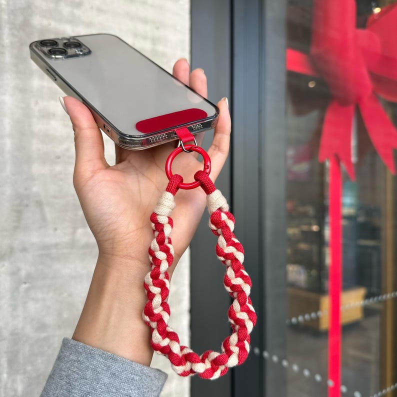 Handgefertigtes Telefon Lanyard mit Universal Pad, BOGO Angebot JETZT, für begrenzte Zeit Rot