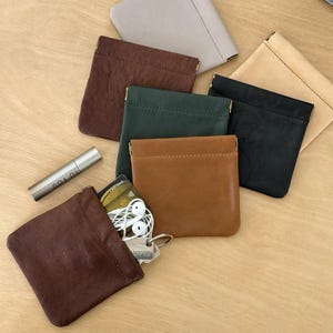 Handgefertigte Leder Geldbörse - Minimalist Pocket Organizer | Reißverschlusslose Geldbörse für Karten & Schlüssel