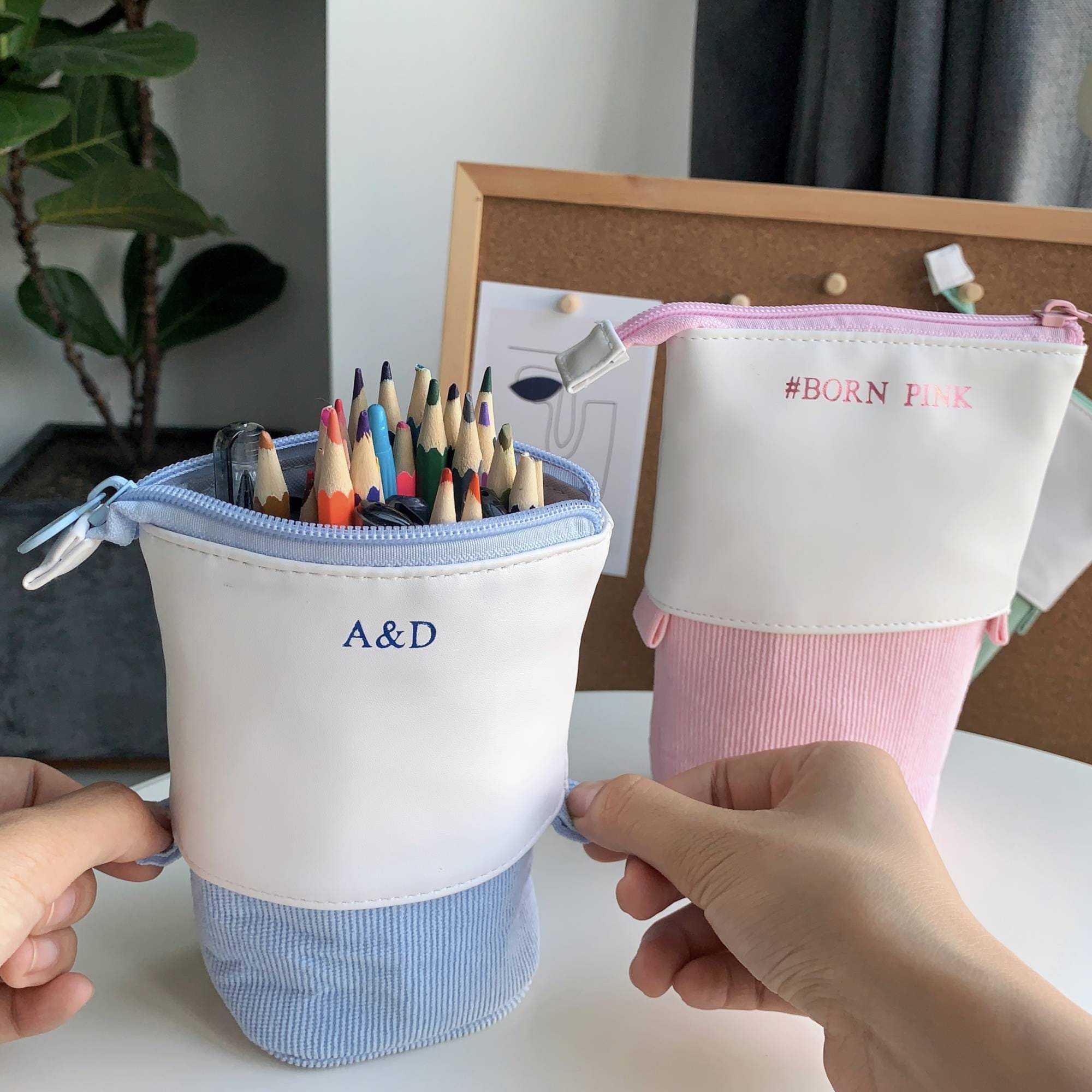 Personalized Pencil-Case with Pop-up Design, Pen Pot & Pencil Case Dual-Use, Customized Back-to-School Gifts, Monogram Gift for her