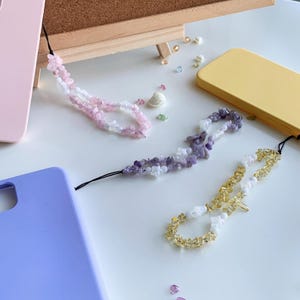 Oferta BOGO DE LIQUIDACIÓN: Cadena de teléfono con piedra curativa/Correa de teléfono con cuentas/Amuleto de teléfono hecho a mano/Accesorios de teléfono de la suerte/
