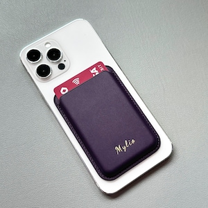 MagSafe Wallet, Phone Wallet, Mag Safe Card Holder, Personalized Gifts, only for iphone12-17, Vegan PU Leather image 5