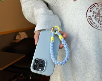 2 Stück handgefertigte Handybänder mit Verbindungslasche für Handys