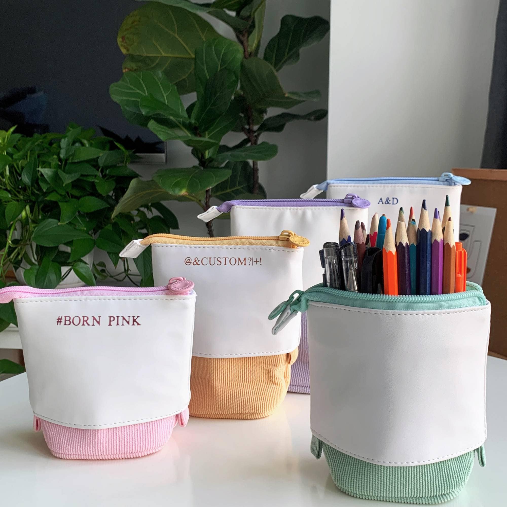 Personalized Pencil-Case with Pop-up Design, Pen Pot & Pencil Case Dual-Use, Customized Back-to-School Gifts, Monogram Gift for her