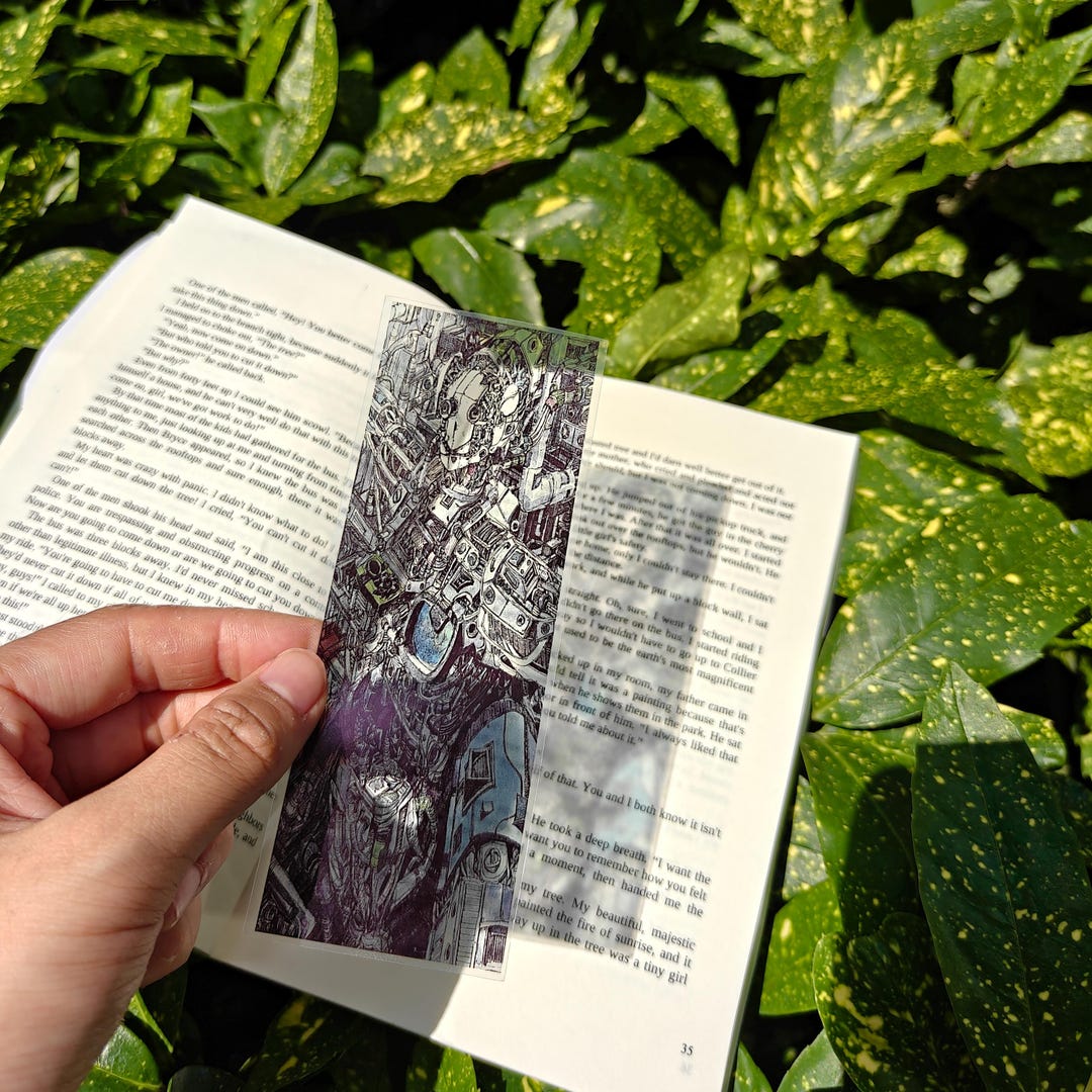 Robot Bookmark – Futuristic Tech-inspired Transparent Bookmark for Sci ...