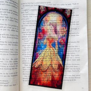 Beauty and the Beast Stained Glass Bookmark | Transparent Clear Bookmark | Beast Inspired | Book Lover Gift | Fairy Tale Bookmark