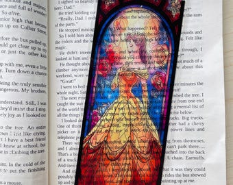 Beauty and the Beast Bookmark: Stained Glass Style, Fairy Tale Gift
