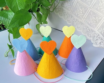 6 PCS Birthday Hat for Stuffed Animals, Plush Toy Party Hat, Cute Pet Birthday Hat, Birthday Photo Prop, Stuffed Animal Party Accessory