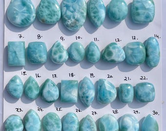Larimar Cabochon Natural Caribbean Blue Gemstone for Ring Pendant Jewellery Making