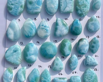 Larimar Cabochon Natural Caribbean Blue Gemstone for Ring Pendant Jewellery Making