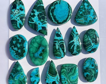 Malachit Chrysokoll Cabochon | Edelstein für Schmuck Design