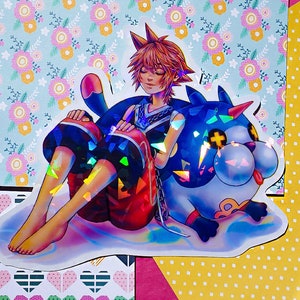 Kingdom Hearts - Holographic vinyl sticker - Sora and Dream Eater - Kingdom Hearts Dream Drop Distance