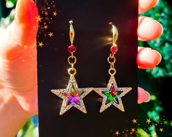 Kingdom Hearts - Pendientes estrella de Skuld - Kingdom Hearts Union X - joya inspirada en videojuegos - Cosplay y ropa diaria