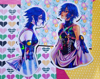 Kingdom Hearts - Holographic vinyl sticker - Kingdom Hearts Birth by Sleep - Aqua (Two styles)