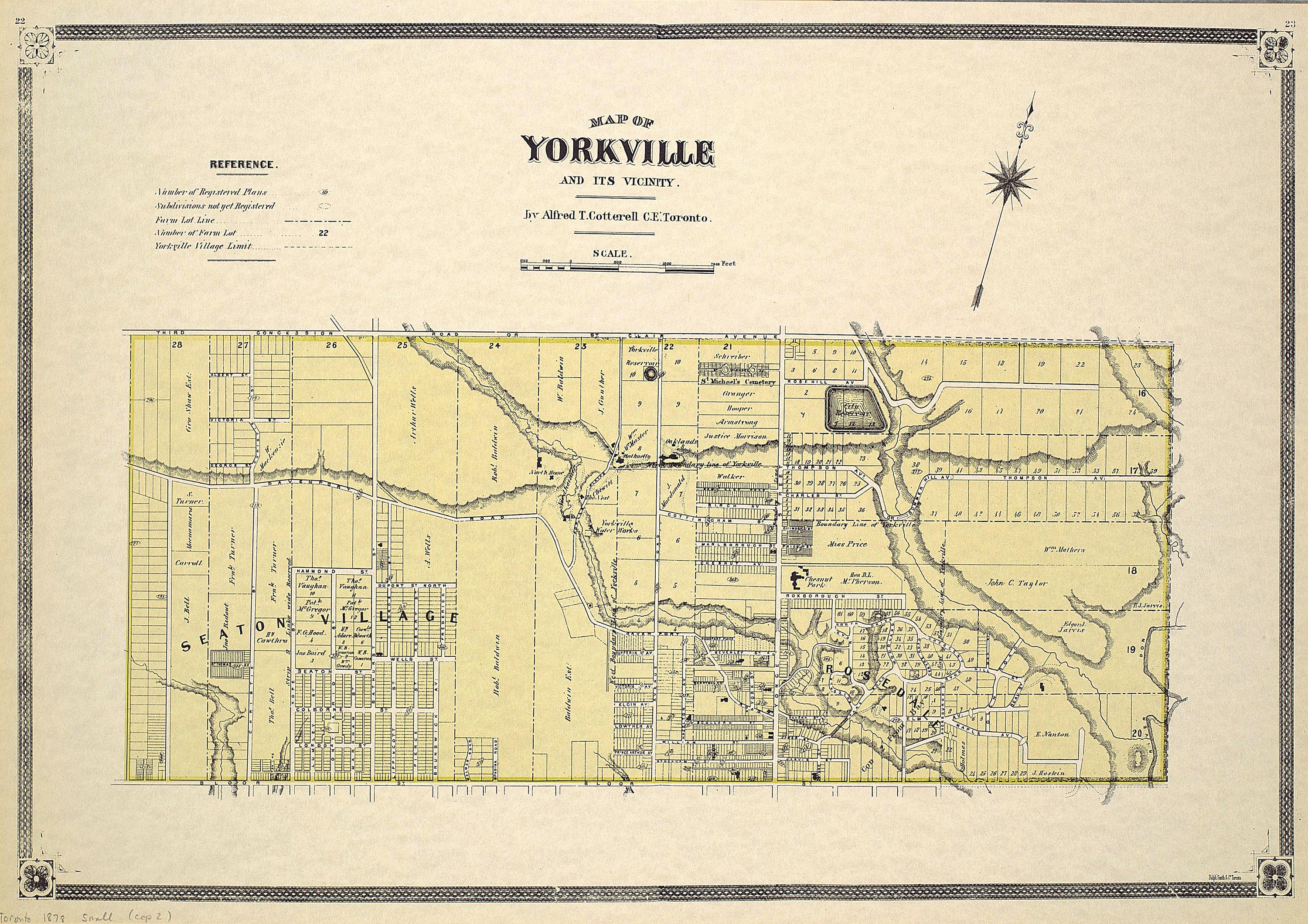 1878 Map of Yorkville and Its Vicinity Toronto Canada View Etsy