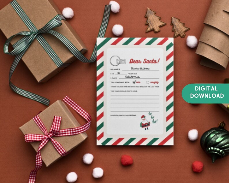 Printable Santa Letter Santa Claus Letter Templates ,santa Claus Letter ...