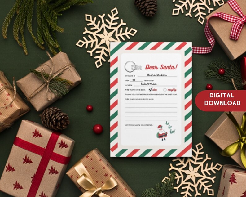 Printable Santa Letter Santa Claus Letter Templates ,santa Claus Letter ...
