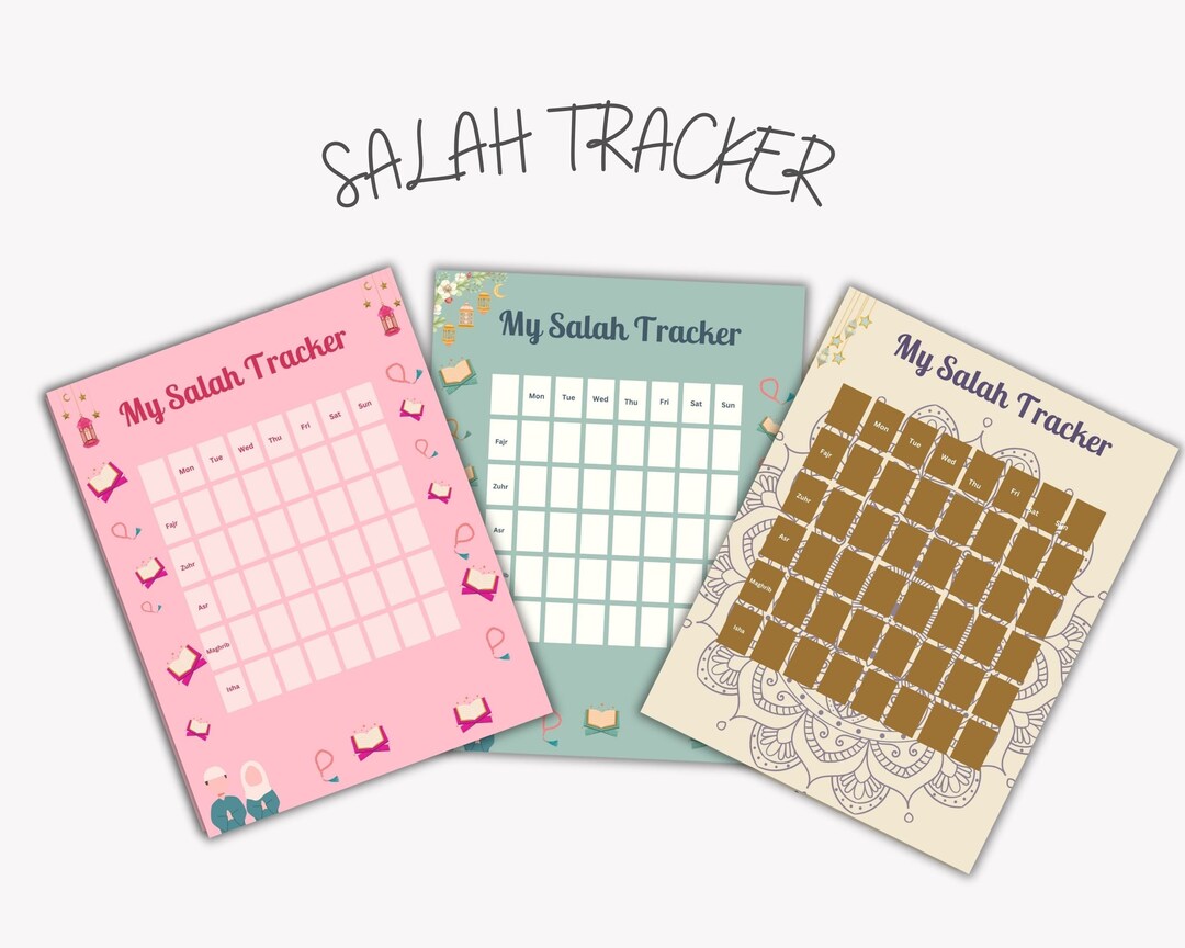 Islamic Salah Tracker, Prayer Tracker, Salah Tracker Printable, Daily Salah Tracker, Islamic ...