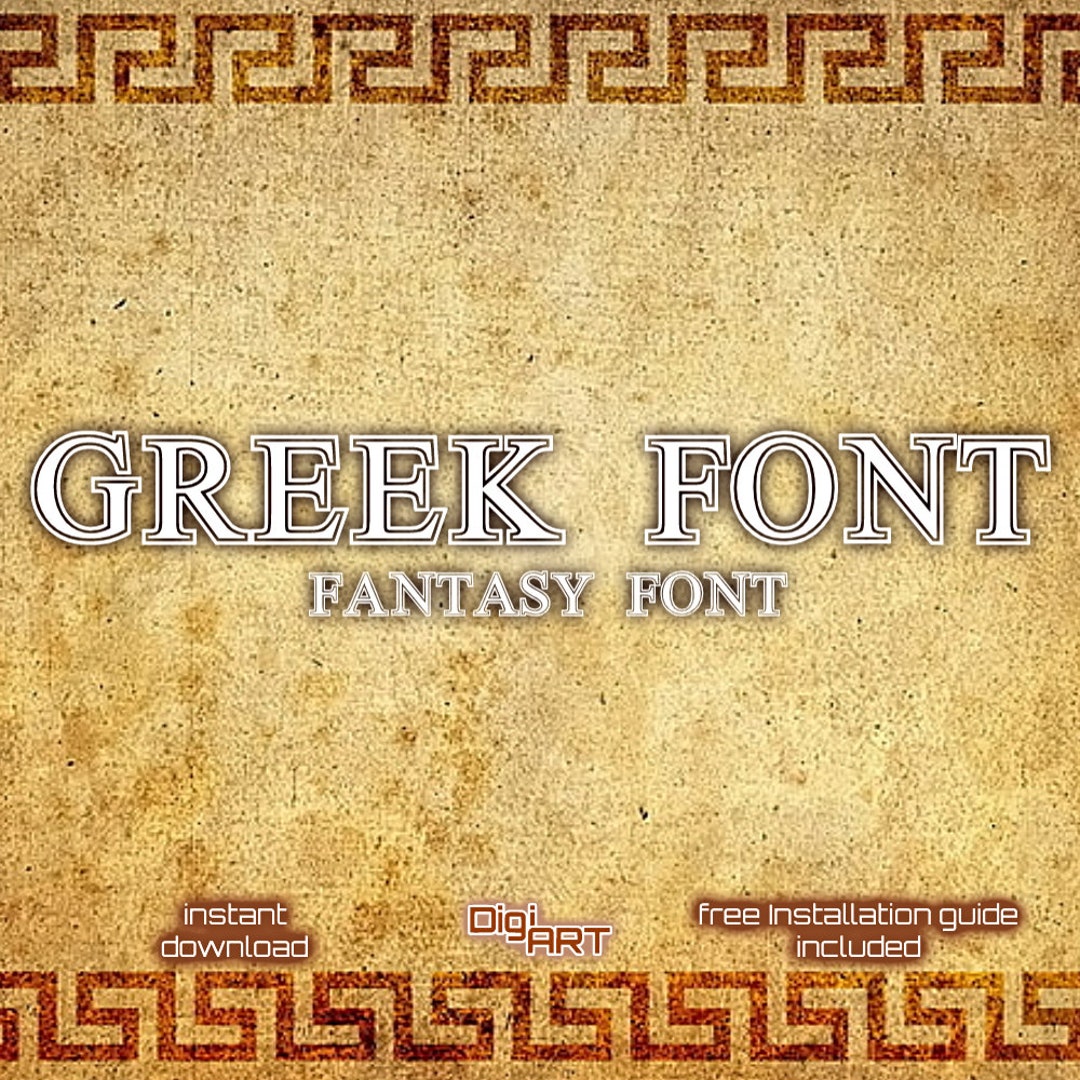 Greek Font Alphabet, Mythology, Fantasy Font, Funky Fonts, Greek Print Greek Font Alphabet, Mythology, Fantasy Font, Funky Fonts, Greek Print