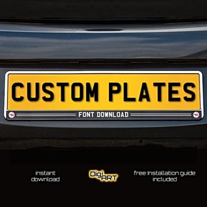 Custom Plates Modern Font | Personalised Number Plate, Automotive, Cars, License Plate Alphabet, Sans Serif Font, license plate svg