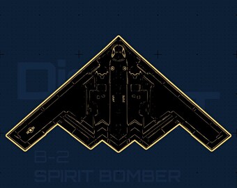 B-2 Spirit Stealth Bomber SVG DXF PNG | Military Aviation | Cricut Silhouette Laser Engraving