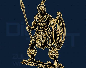 Zulu Warrior SVG DXF PNG | Warriors of the World | Cricut Silhouette Laser Engraving