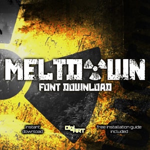Meltdown Font | Fantasy Font, Funky Fonts, Crafting Font, Font Collection, Bundle, Font Pack, Font Download, LCD Font, Digital Font, Modern
