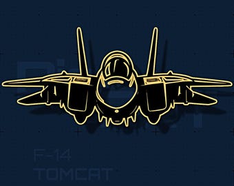 Archivos de corte militares F-14 Tomcat SVG DXF / Vista lateral / Top Gun de la Marina de los EE. UU. / Grabado láser / Cricut Silhouette / Regalo para veteranos / Descarga instantánea