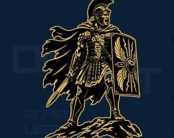 Legionario romano SVG DXF PNG / Guerreros del mundo / Grabado láser Cricut Silhouette