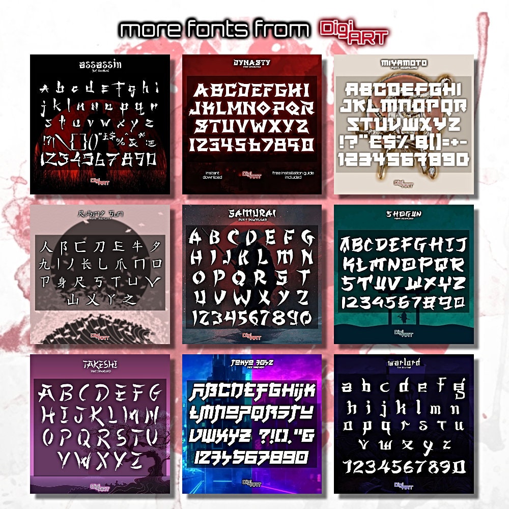 Shogun Font Asian Font, Alphabet, Mythology, Fantasy, Funky Fonts