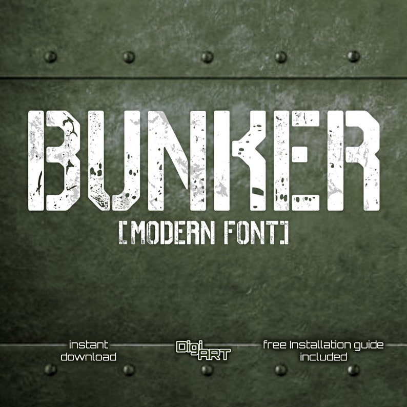 Bunker Stencil Font | Military Tactical Typography | Cricut Canva ...