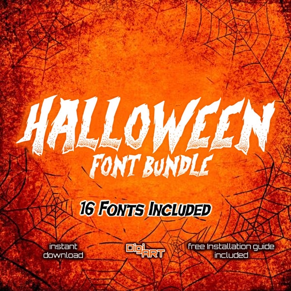 Halloween Fonts | Sci-Fi Font, Fantasy Font, Funky Fonts, Crafting Font, Font Collection, Bundle, Font Pack, Font Download, Commercial Use